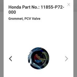 HONDA PCV Valve Grommet 11855-P72-000 GENUINE HONDA PART