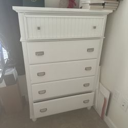 white dresser and coffee table set