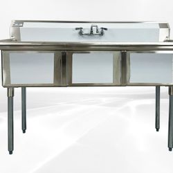 3 Compartment Bar Sink With Faucet NSF S3C181812-318