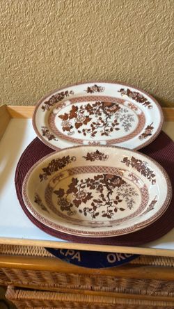 Indian Tree platter and vegetable bowl