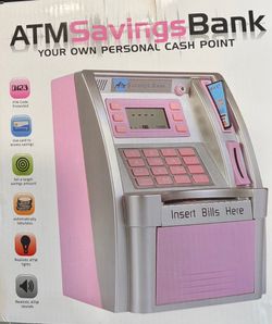 Pink Mini Kids Toy ATM Savings Bank