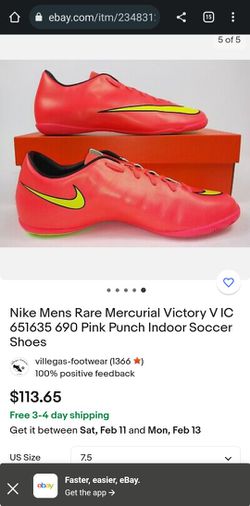 Ingenieurs jury Lokken Nike Mercurial Victory V IC 651635-690 Hyper Punch Indoor Soccer Shoes Size  6 for Sale in Queens, NY - OfferUp