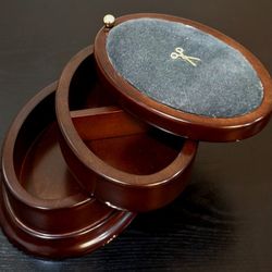 VINTAGE BOMBAY COMPANY SEWING BOX - 3-TIER SWIVEL 