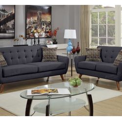 Gray Sofa And Love Seat Set 