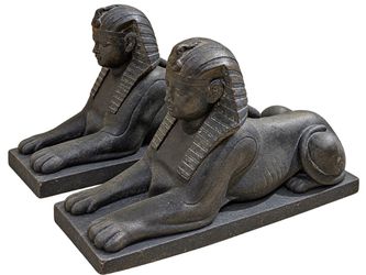 Pair of Large Egyptian Sphinx Statues