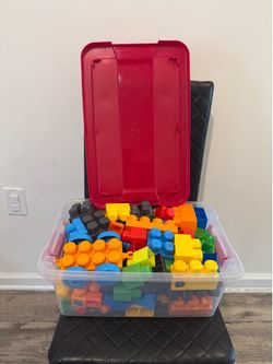 60+ Large Jumbo Building Blocks Set with Storage Bin