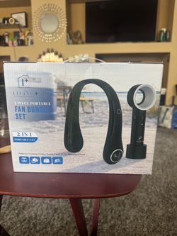 Living+ 2 Piece Portable Fan Bundle USB-C Charging NISB