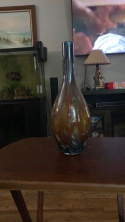 Art Glass Bud Vase with Swirl Design