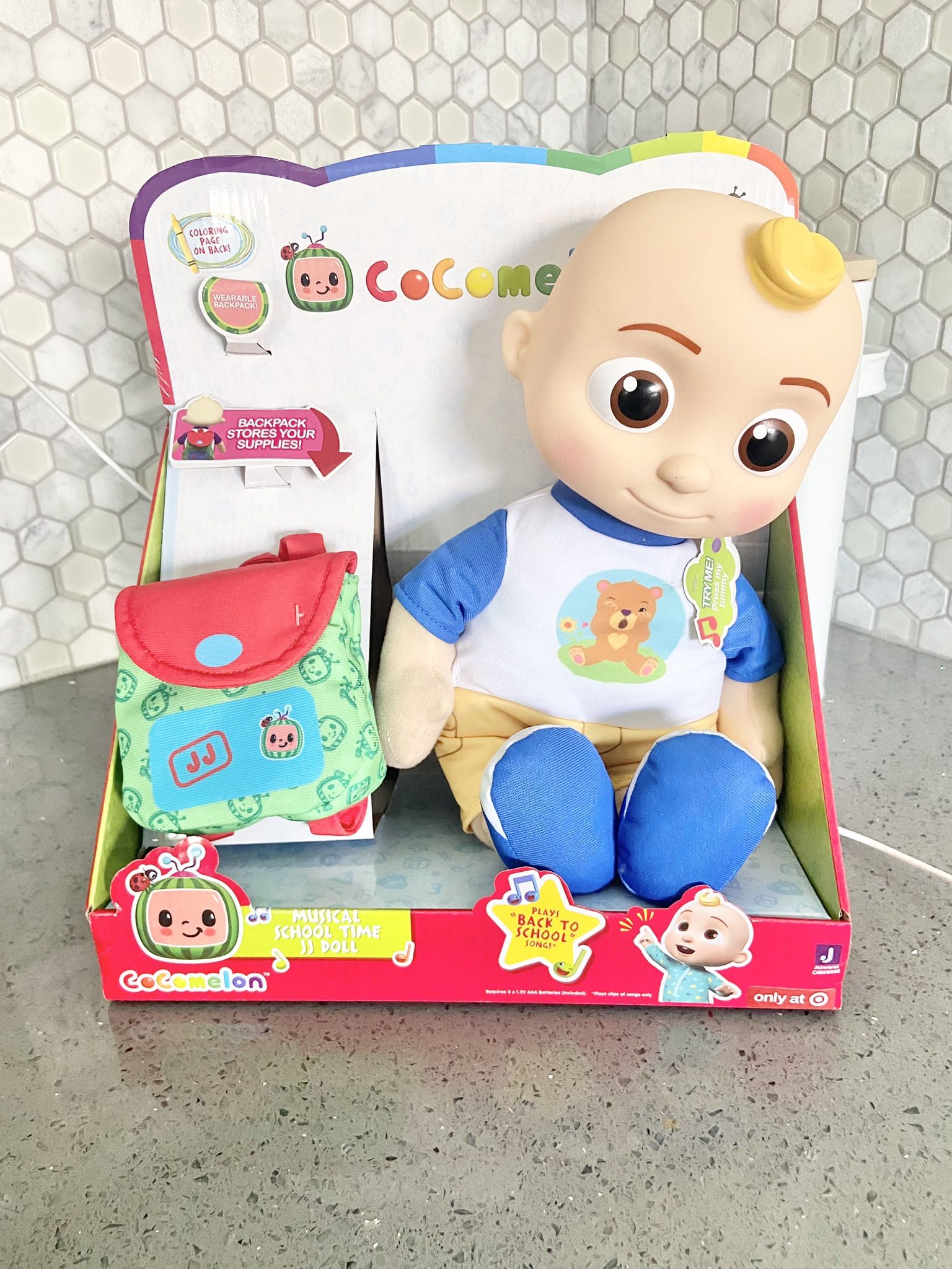 New CoComelon Official Musical Doll Collection, Soft Plush Body, JJ + Cody Sing Along Friends (Back to School JJ)