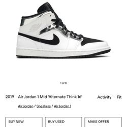 SIZE 18 AIR JORDAN 1 MID ALTERNATE THINK