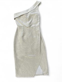 Topshop Tinsell Gold One Shoulder Sparkle Glitter Dress Glamorous gold metallic one shoulder mini dress with split detail #partydress #goingout New Wi