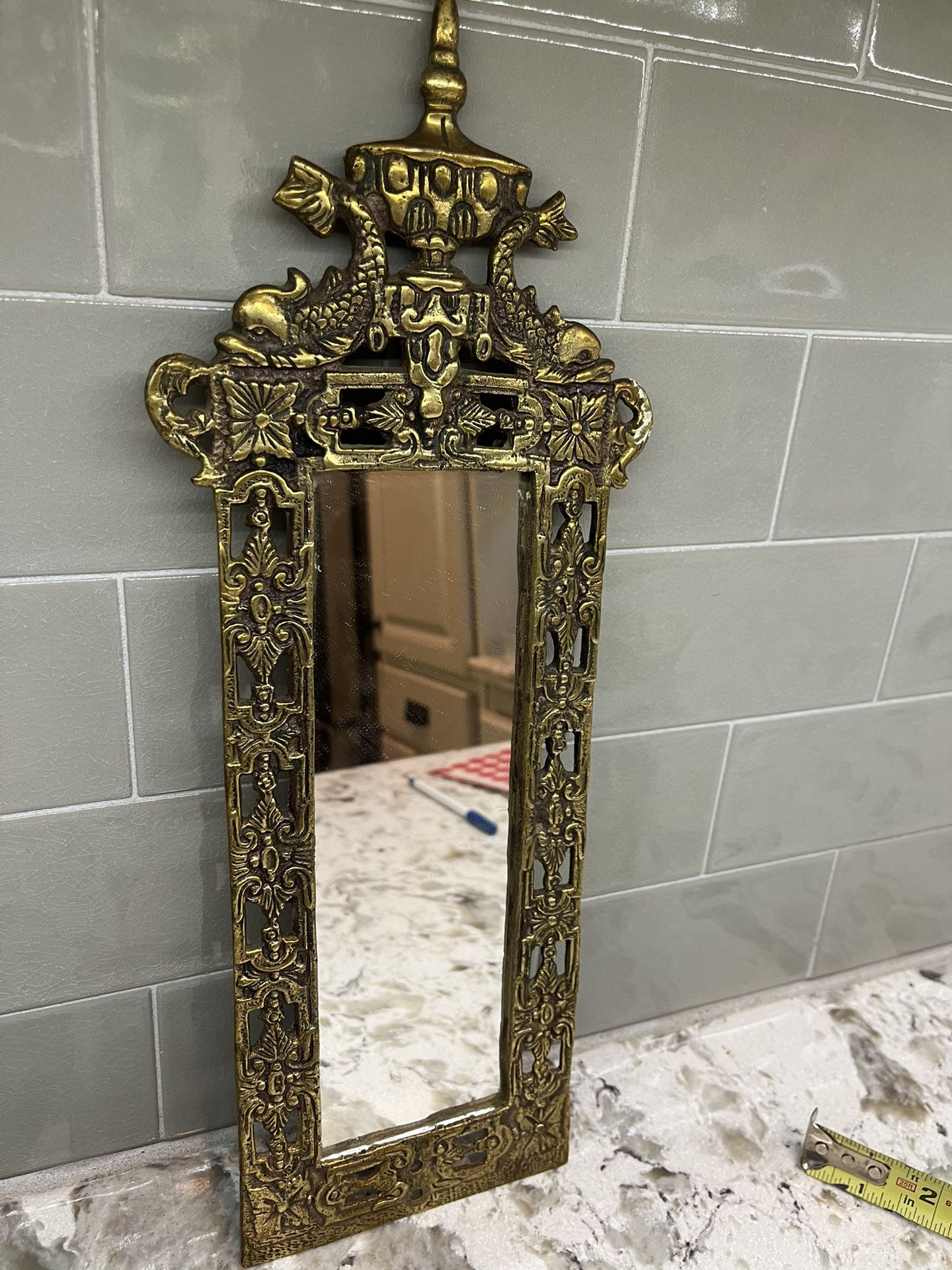 Antique Brass Mirror