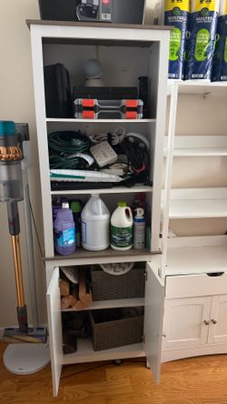 White storage cabinet