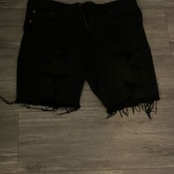 Black Ripped skinny Shorts