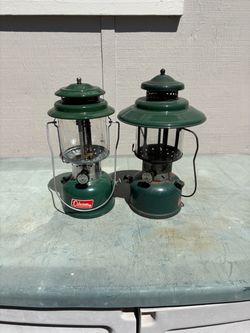 Vintage Coleman dual mantle gas lamps