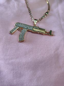 Ak-47 Collar 14 k Gold Plated