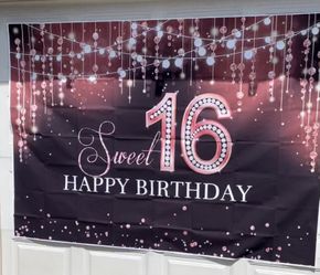 Sweet 16 Backdrop And Banner