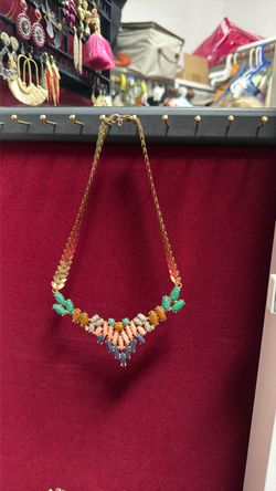 Gold-Tone Multicolor Statement Necklace