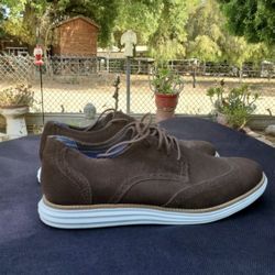 Men's Suede Leather Wingtip Size 12 Lunargrand