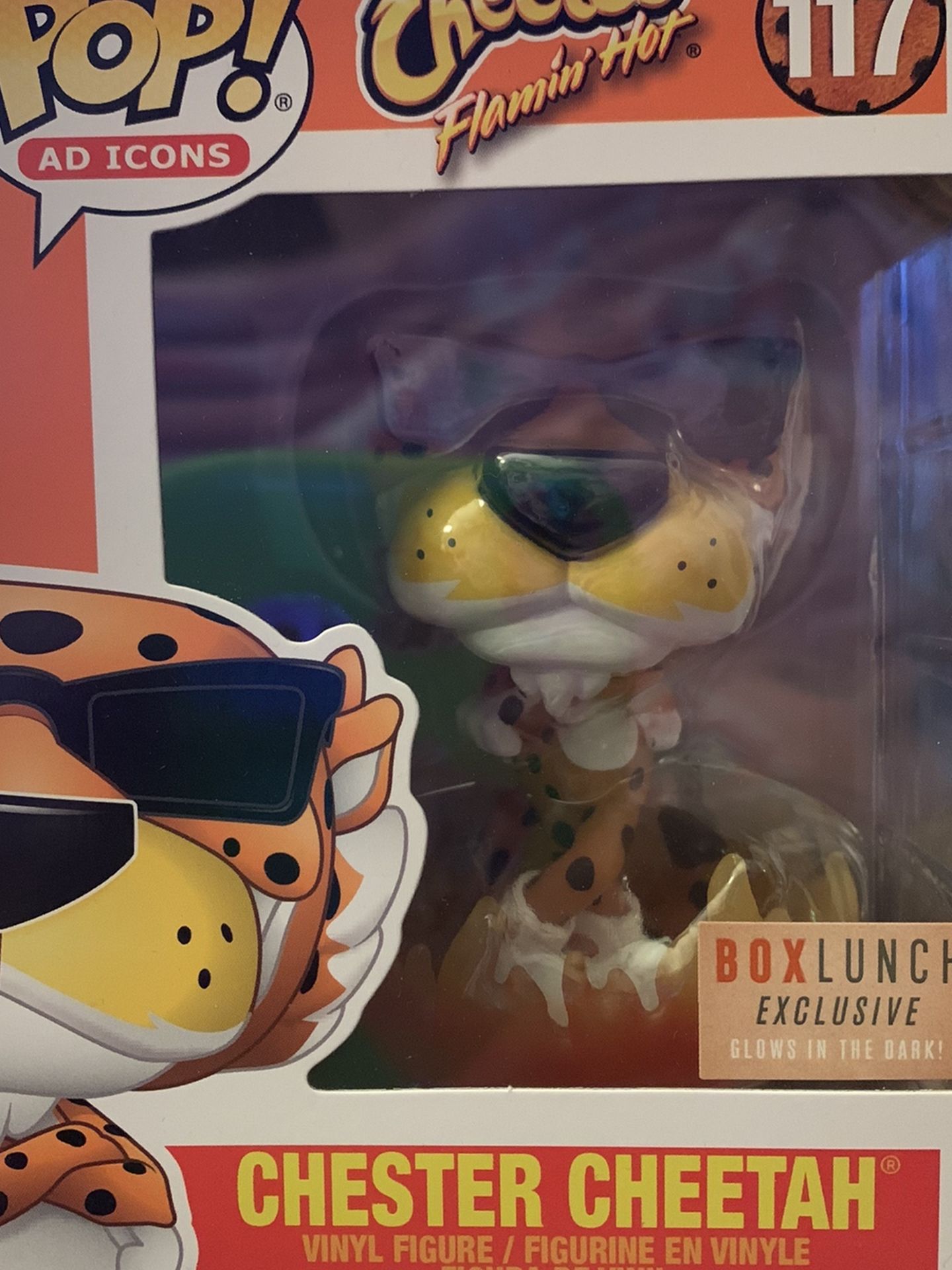 Flaming hot Chester Cheetah Funko Boxlunch Pop