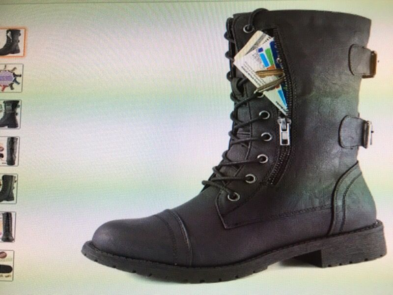 Women's Military Combat Pocket money Boots size 7