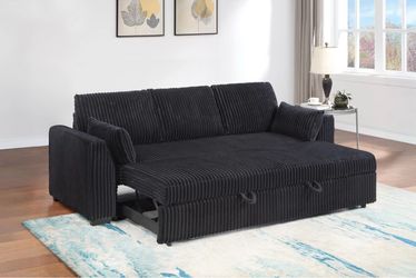 Sleeper Sofa With Pull Out Bed In Black or Dark Gray New in Box