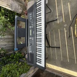 Yamaha Electric Keyboard and comes with the stands. Condition is good. Missing Charger For Piano