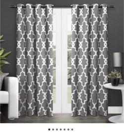 Decorative Gray/White Blackout Curtains