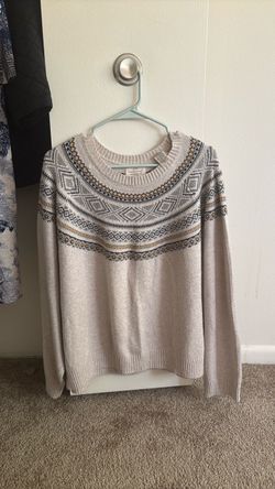 Fair Isle Knit Crewneck Sweater