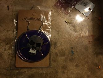 Purple large pirate earrings