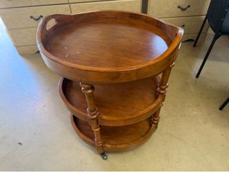 Vintage 3-Tier Wooden Tea Cart / Serving Cart