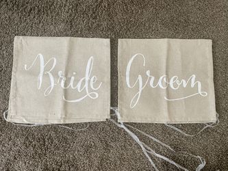 Bride & Groom Chair Signs