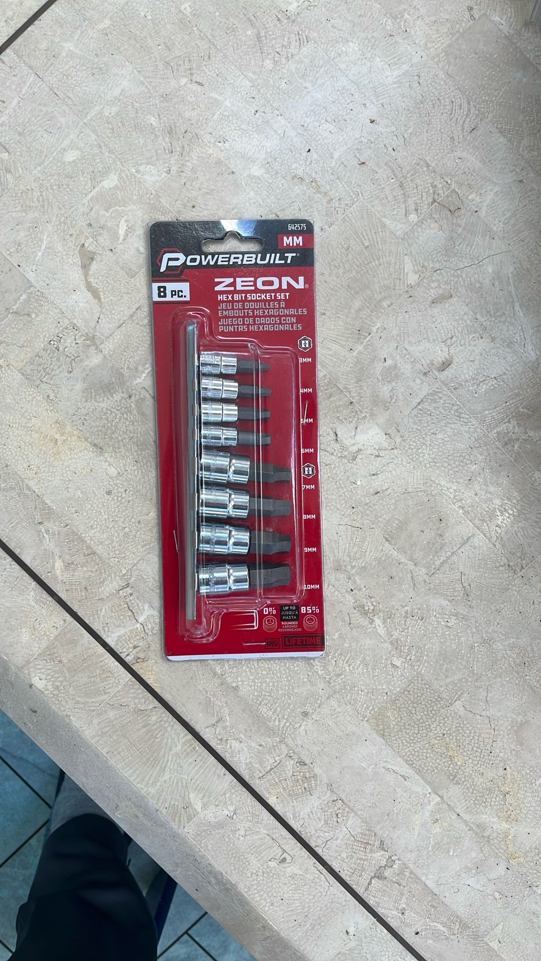 Zeon Hex Bit Socket Set 8 Pieces MM