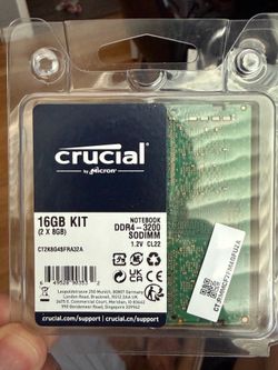 Brand New Crucial 16GB Kit DDR4 3200