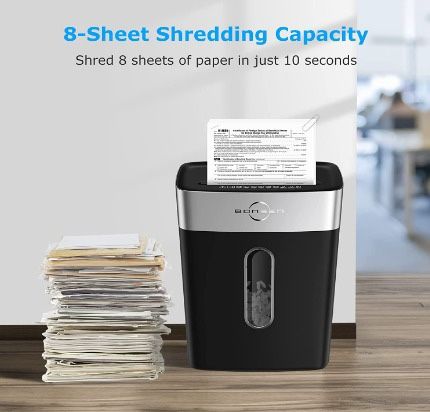 Paper Shredder 8 Blade With 4 Gallons Wastebasket