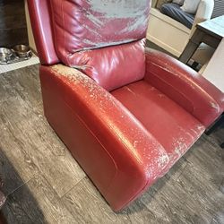 Red Faux Leather Armchair Recliner