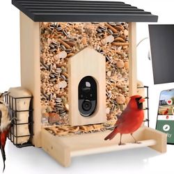 Solar Powered Bird Feeder with Camer