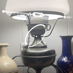 Antique Plug-In Lamp With Milk Glass Shade