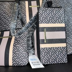 3 Pc Printed Handbag/Purse/ Zip Around Wallet 