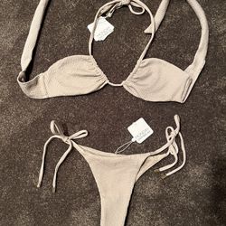 Monday Swimwear Copacabana Oat Crinkle Bikini - Size P