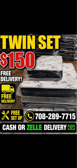 Huge sale for Mattress And Box brand  new Twin size #mattress and box 150.$ full 190$ Queen 200$ king 290$. free delivery free set up 708….289…7715… c