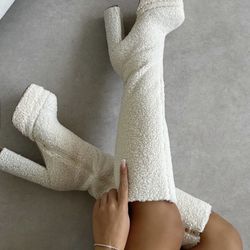 Faux Fur Platform Boots 