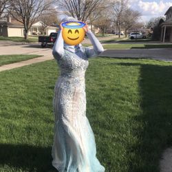 Baby blue mermaid dress