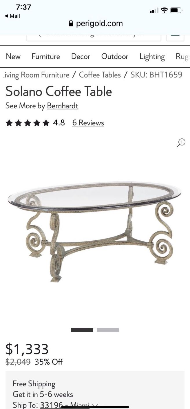 Bernhardt Solano Coffee Table