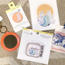 NEW Mirror Keychain Pop Up Phone Holder Passport Holder Wireless Headphone Case Cover Scentos Luggage Tag