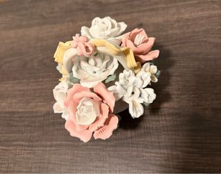 Ceramic Flowers and Basket