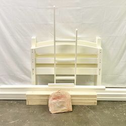 Solid Wood Twin-over-Twin Convertible Bunk Bed, bunkbed, White *Free Delivery & Assembly*