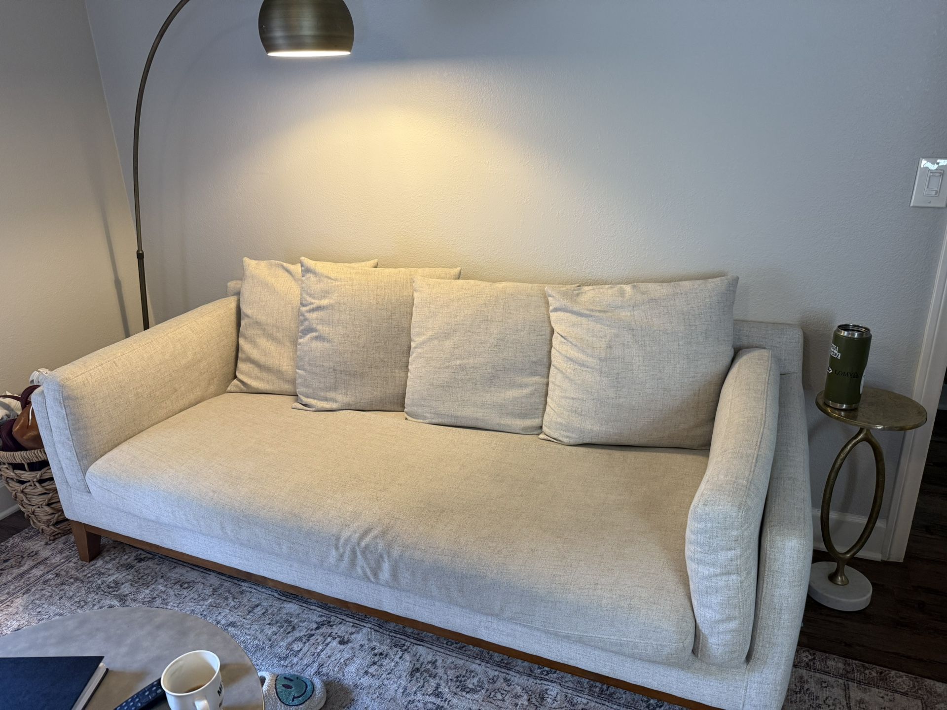 World Market: Mid-Century Modern Sofa – Cream Upholstery