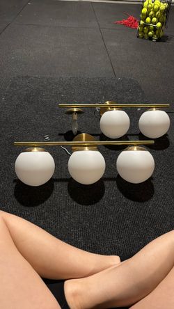 Brass Linear Round Bathroom Lights