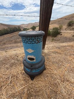 Antique enamelware oil heater